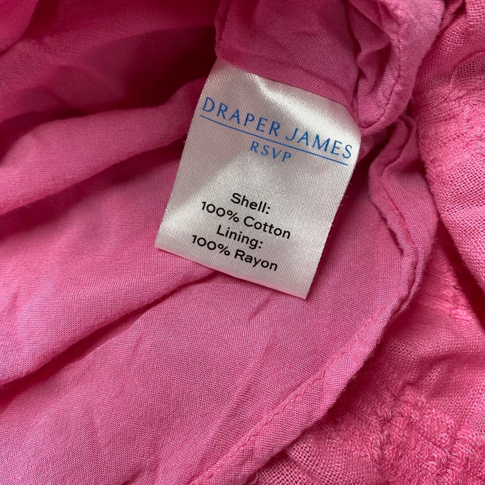 Draper James RSVP Pink Textured Dobby Stripe Ruffle Mini Dress Womens XL - Picture 4 of 8